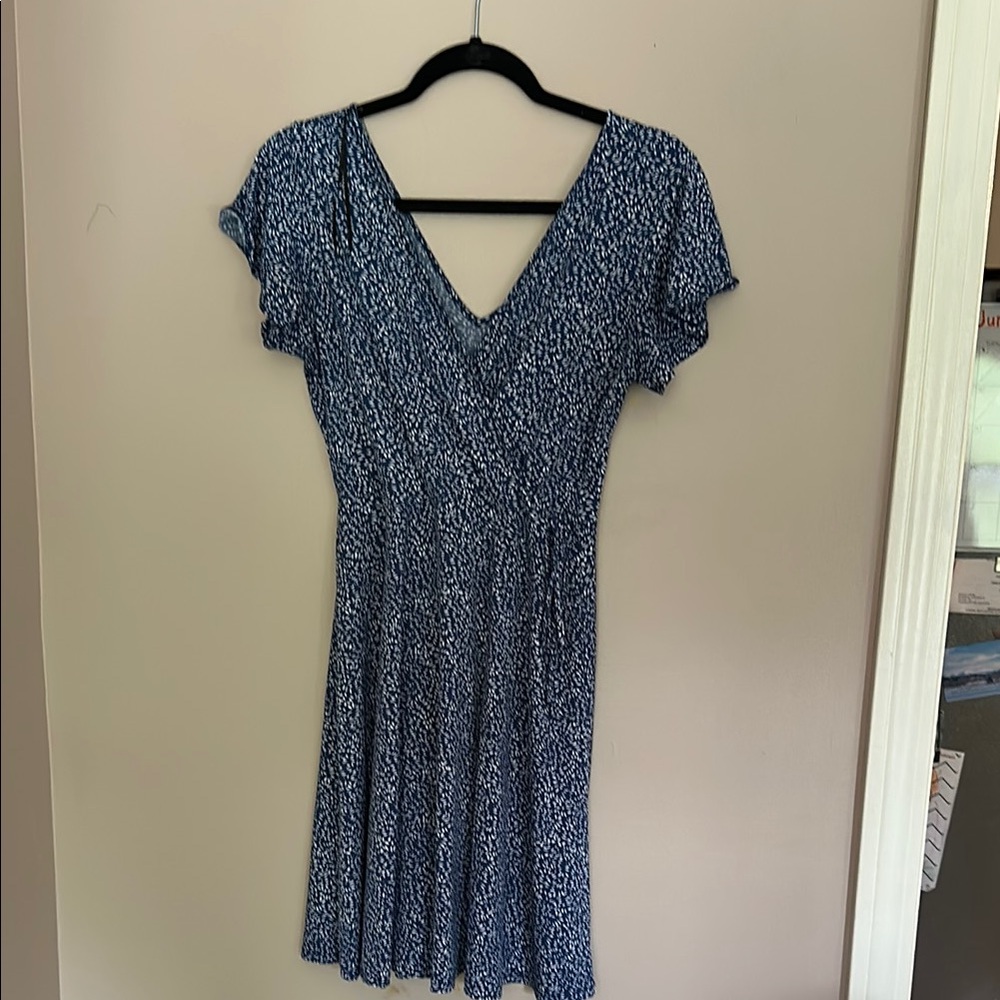 Kaileigh Blue and White Midi Dress